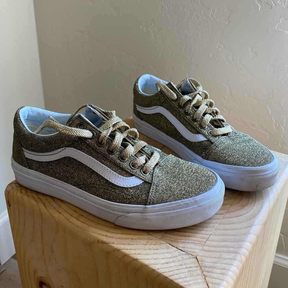 Womens Vans Old Skool Lurex Glitter Gold